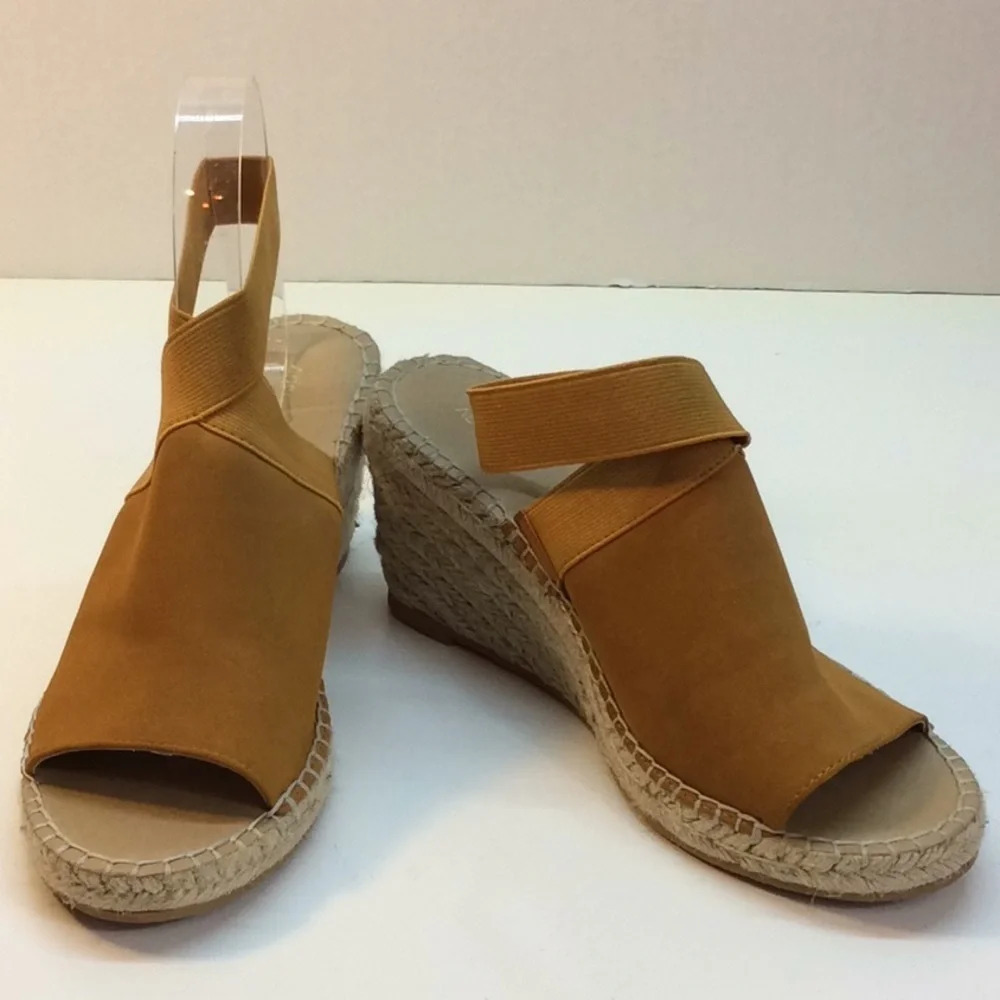 Adrienne Vittadini Rust Suede Espadrille Wedge